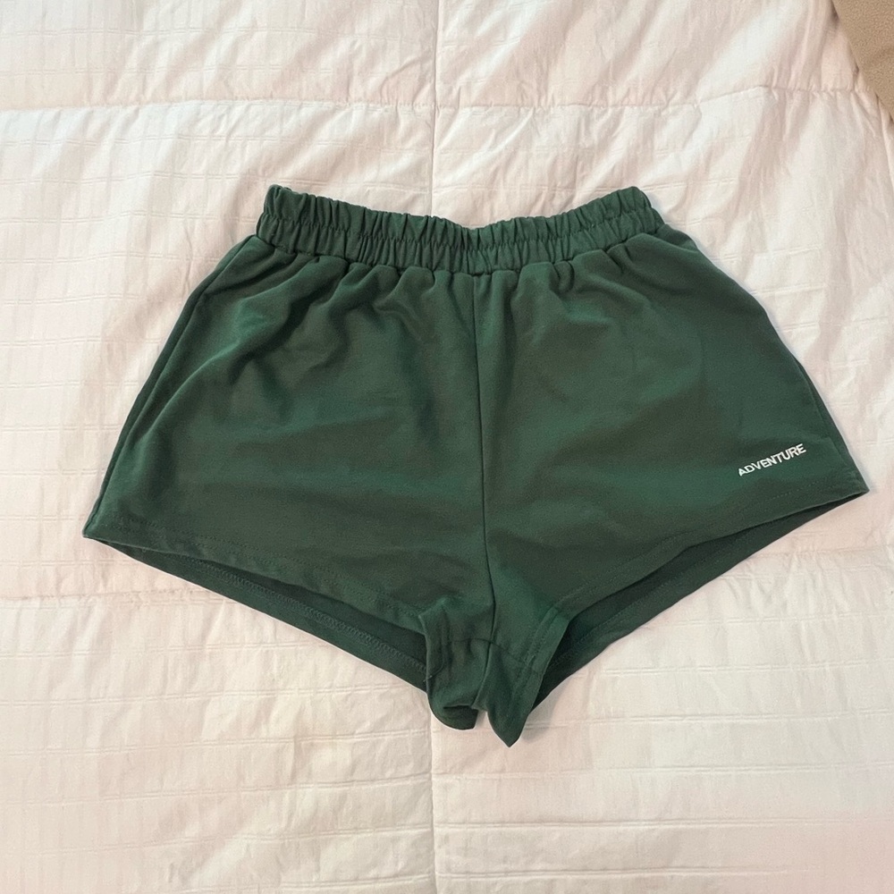 Green “Adventure” Cotton Shorts
